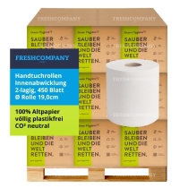 30 x 8 Green Hygiene® RAINER Handtuchrollen Innenabrollung / Aussenabrollung 2-lagig, 450 Blatt, Recycling