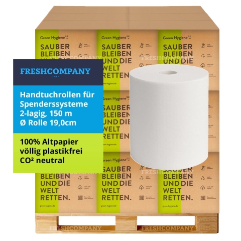 30 x 8 Green Hygiene® HANNELORE Handtuchrollen Matic, für Autocutspender / Sensorspender, 150 m, 2-lagig