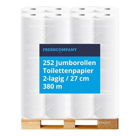 42 x 6 Jumbo-Toilettenpapier, Zellulose, 2-lagig, 380 m,  Ø 27 cm