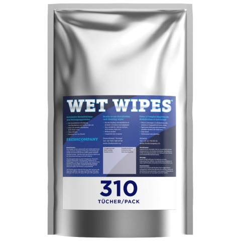 12 x Wet Wipes 310 alkoholfreie Desinfektionstücher für Flächen und Geräte