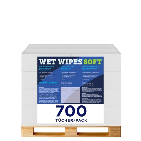 10 Karton 6 x Wet Wipes Soft 700 alkoholfrei getränktes Textilvlies für Desinfektion von Flächen und Geräten